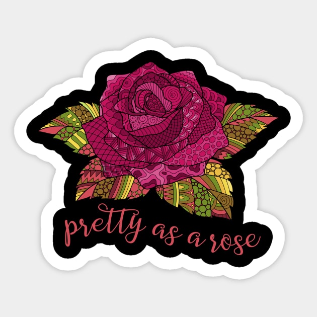 Pretty as a Rose - Purple Sticker by AlondraHanley